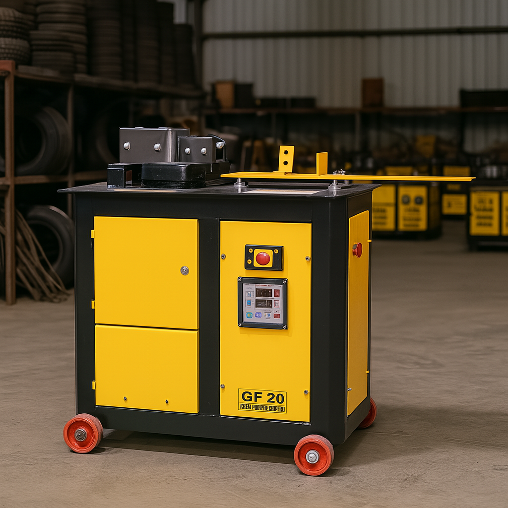IND FIRST CHOICE Rebar Bending Machine GF-20 | 3 HP Motor | 20mm TMT Bar Bending Capacity | Heavy Duty Steel Bar Bender | Digital Angle Control for Construction